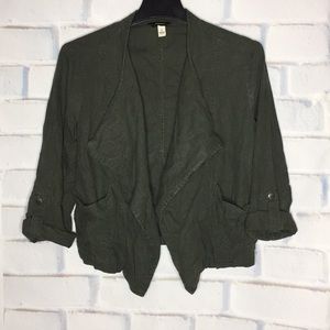 🍂 Supplies UB Army Green Small Linen Blend Jacket